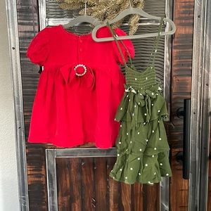 For love and lemons lil lemons lot of 2 Christmas toddler dresses 2T